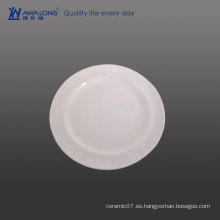 6 pulgadas de forma redonda diarios utilizados baratos porcelana personalizada Cena platos, fina hueso China pequeñas placas de cerámica blanca